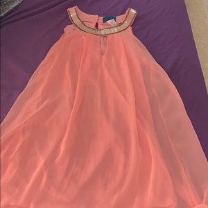 A beautiful salmon pink dress